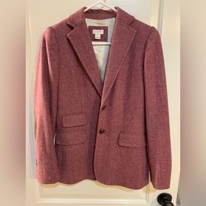 JCrew herringbone blazer with suede elbow patches